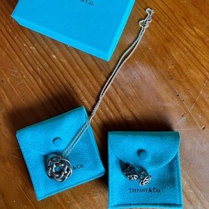Vintage Tiffany & Co Celtic knot earring and necklace set